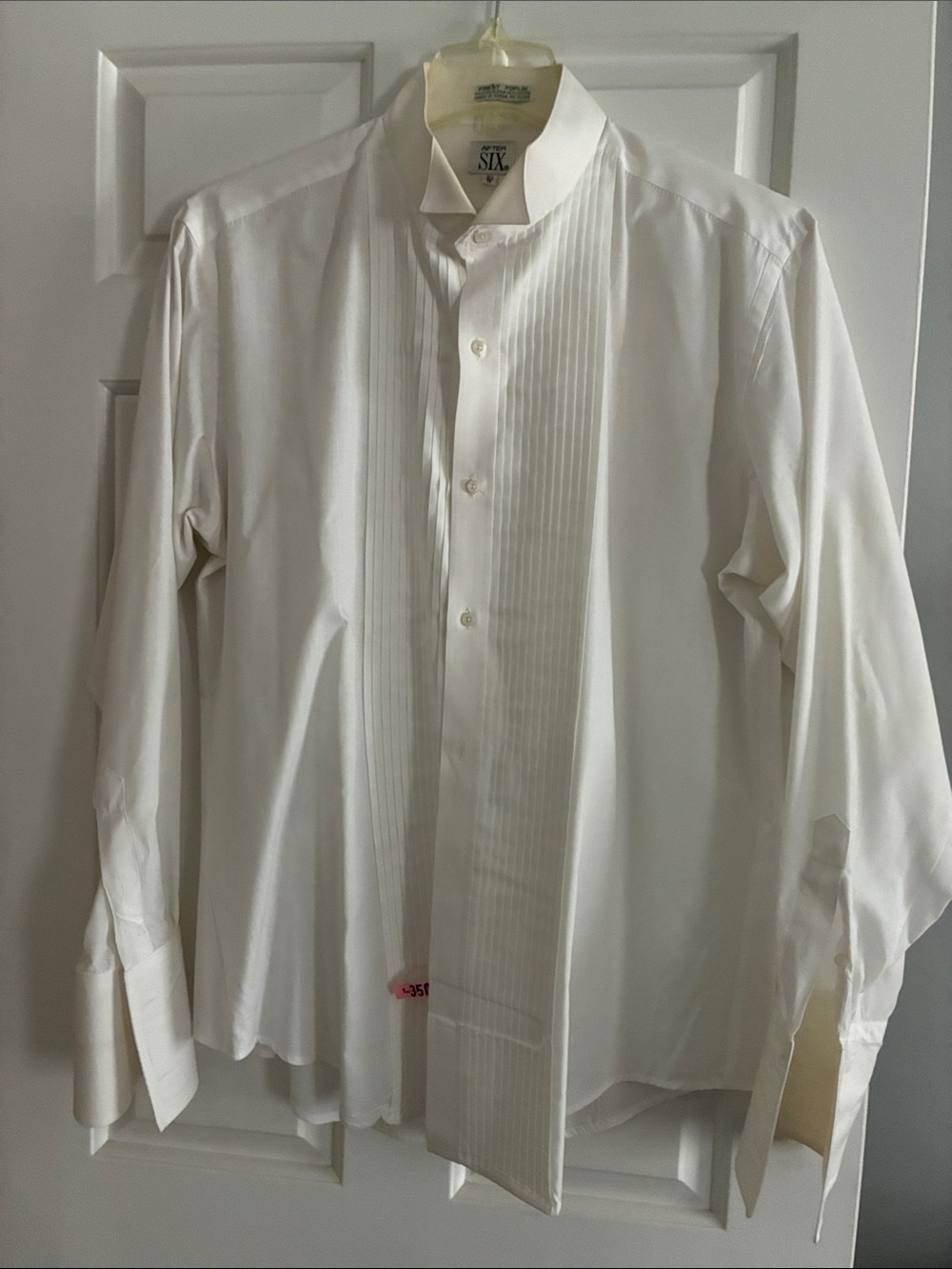 After Six White Pleated Front Tuxedo Dress Shirt